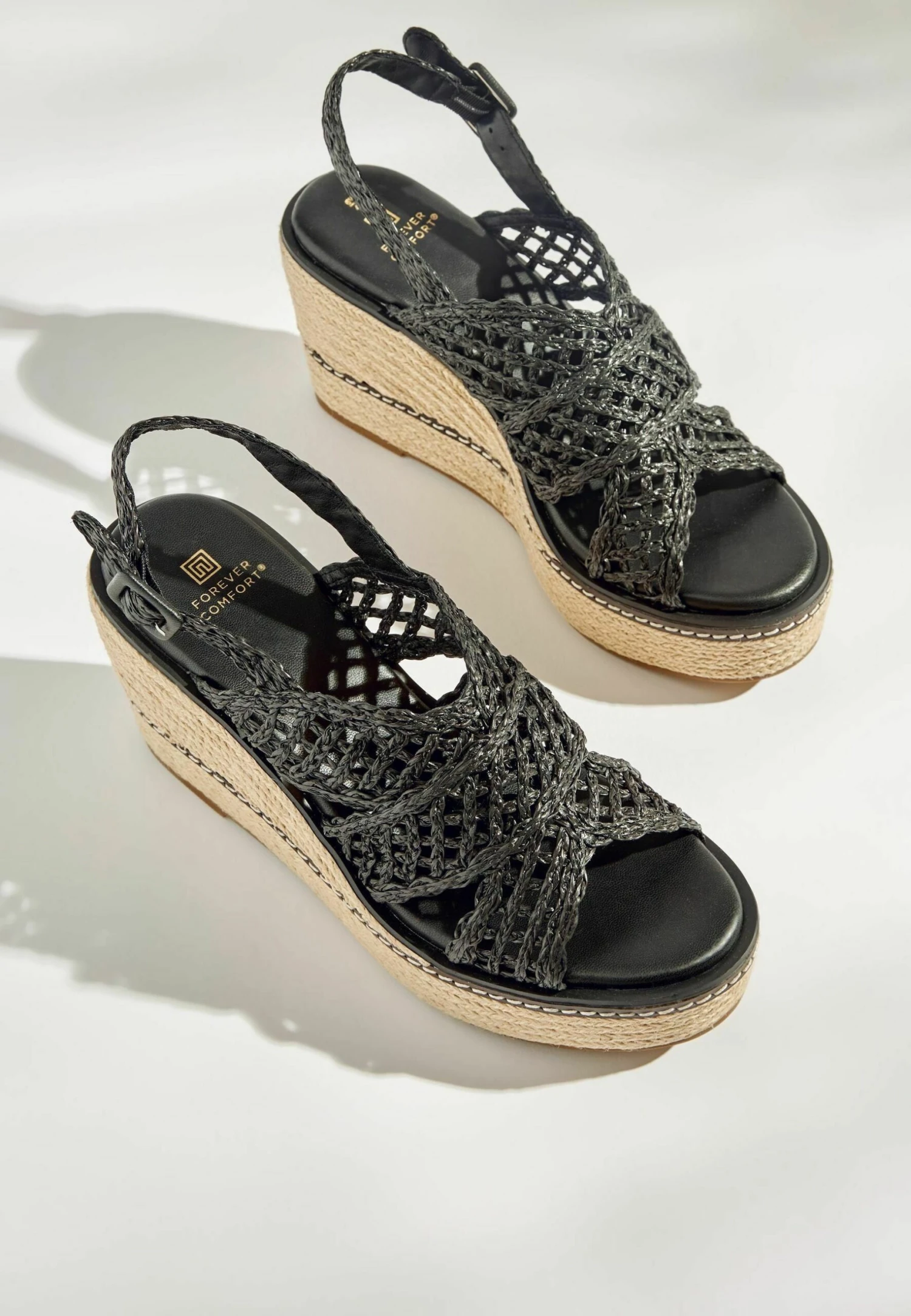 Next Forever Comfort® Macrame Standard - Sandales Compensées - Black 2 Next Forever Comfort® Macrame Standard - Sandales Compensées - Black – Image 2