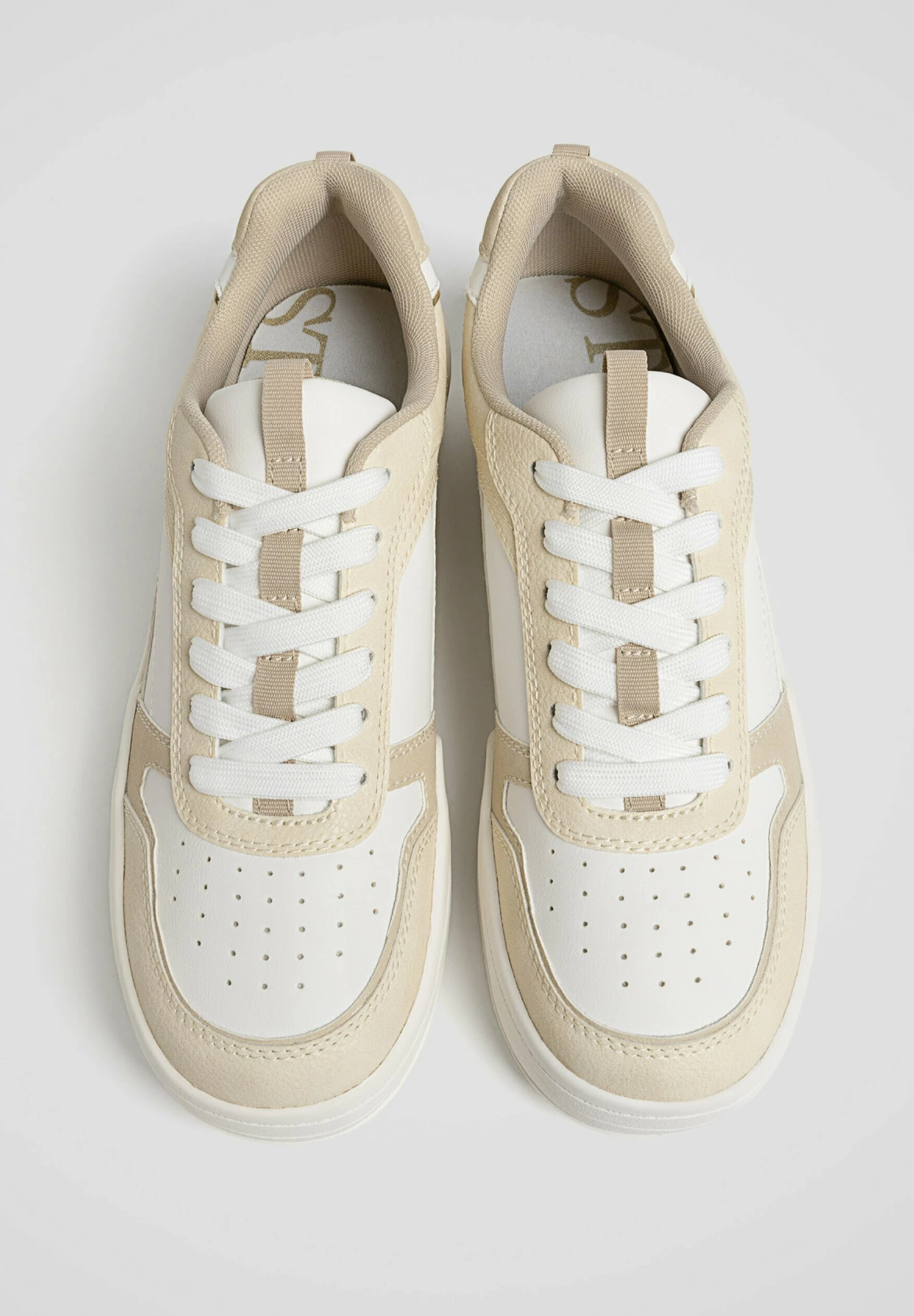 Stradivarius WITH CONTRASTING PIECES - Baskets Basses - White 2 Stradivarius WITH CONTRASTING PIECES - Baskets Basses - White – Image 2