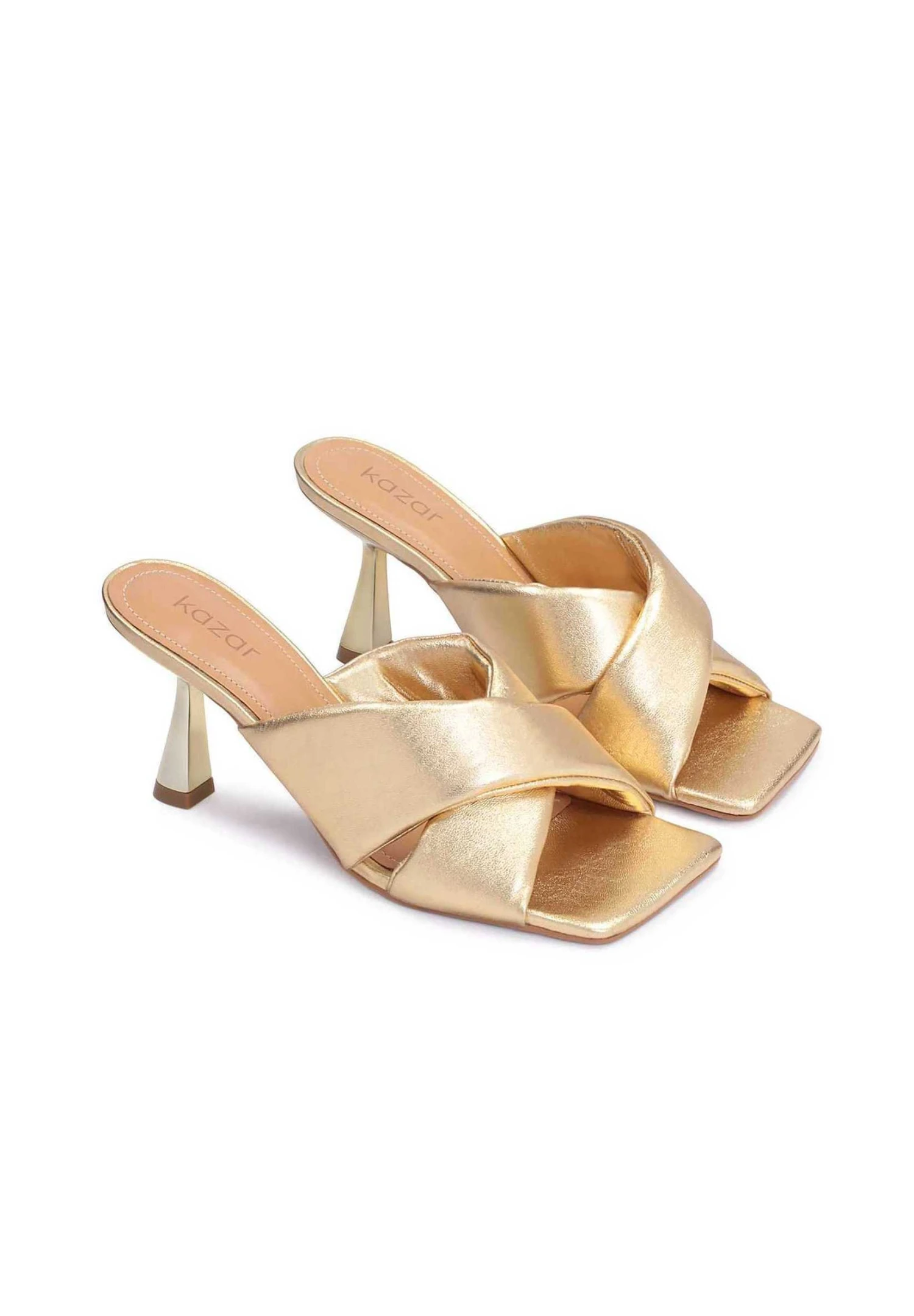 Kazar Eola-Mules On A Heel Shaped Like A Hourglass - Sandales À Talons Hauts - Gold 2 Kazar Eola-Mules On A Heel Shaped Like A Hourglass - Sandales À Talons Hauts - Gold – Image 2