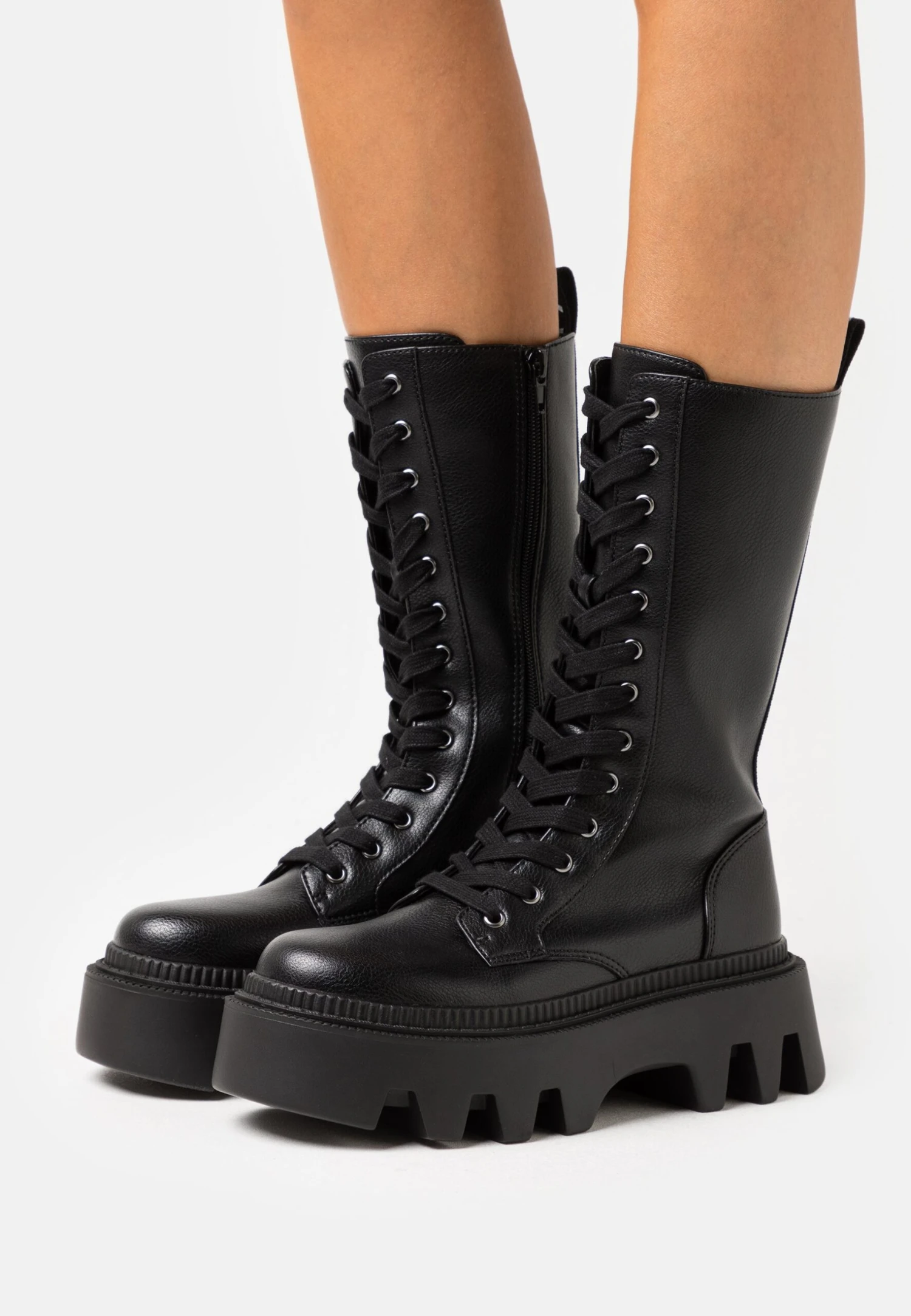 Buffalo Flora Laceup - Bottes À Lacets - Black 1 Buffalo Flora Laceup - Bottes À Lacets - Black