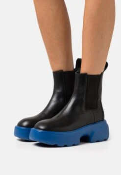 COPENHAGEN Cph276 - Bottines À Plateau - Black/Royal Blue