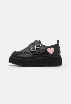 KOI FOOTWEAR Pothos Heart Wave Platform Shoes - Mocassins - Black