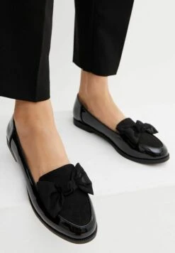 New Look Rounded Bow Front Loafers - Mocassins - Black