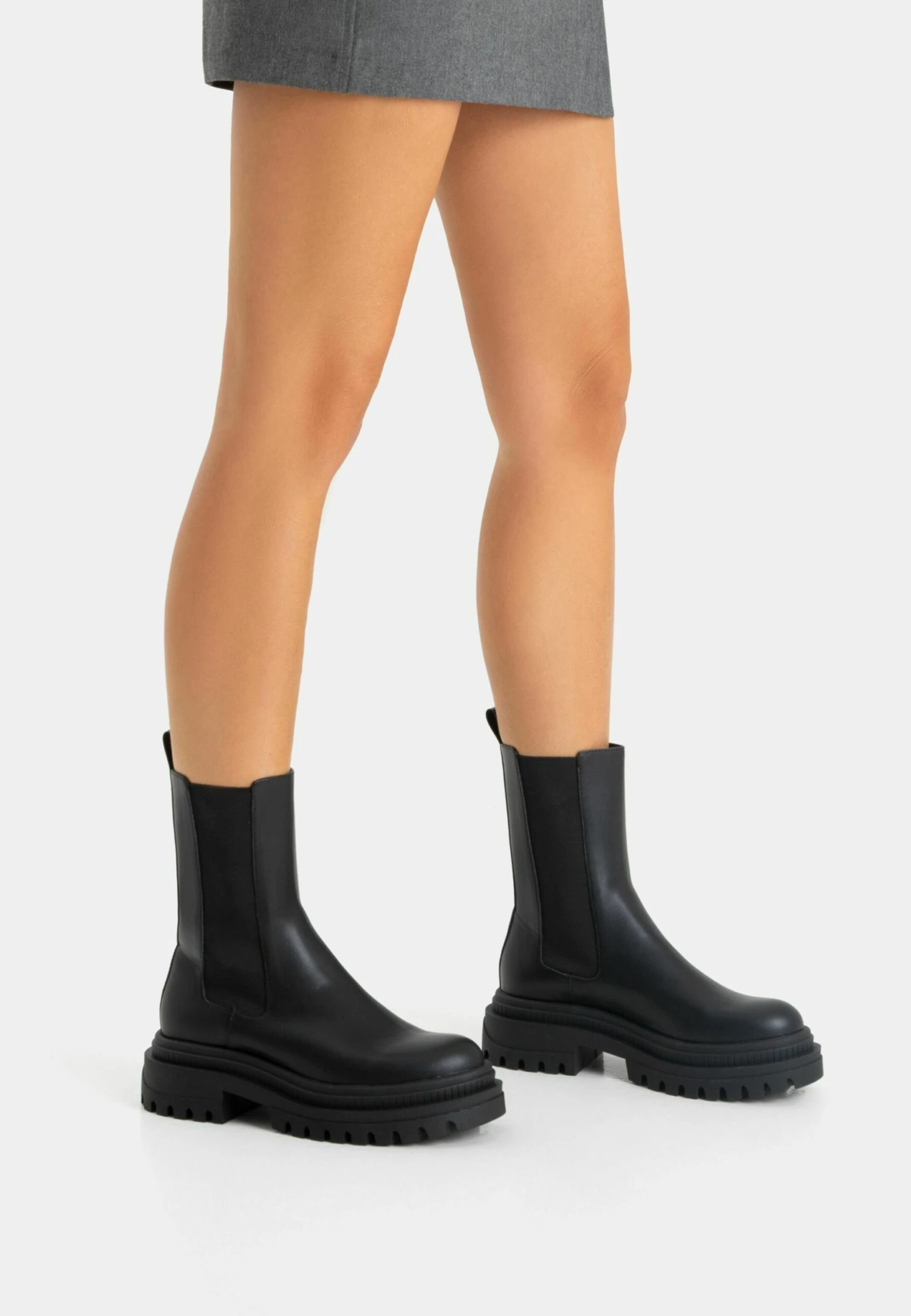 BERSHKA With Elastic Panels - Bottines À Plateau - Black 1 BERSHKA With Elastic Panels - Bottines À Plateau - Black